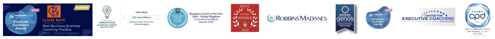 Claire Buck Award Logos Claire Buck Accreditations
